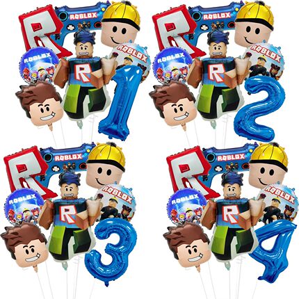 8球ROBLOX铝膜气球罗布乐思生日派对装饰气球游戏手柄数字套装