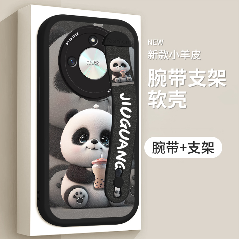 适用华为荣耀x50手机壳ALI-AN00个性支架huawei荣耀x50i超薄X50腕带小羊皮CRT-AN00全包时尚简约防摔女潮男