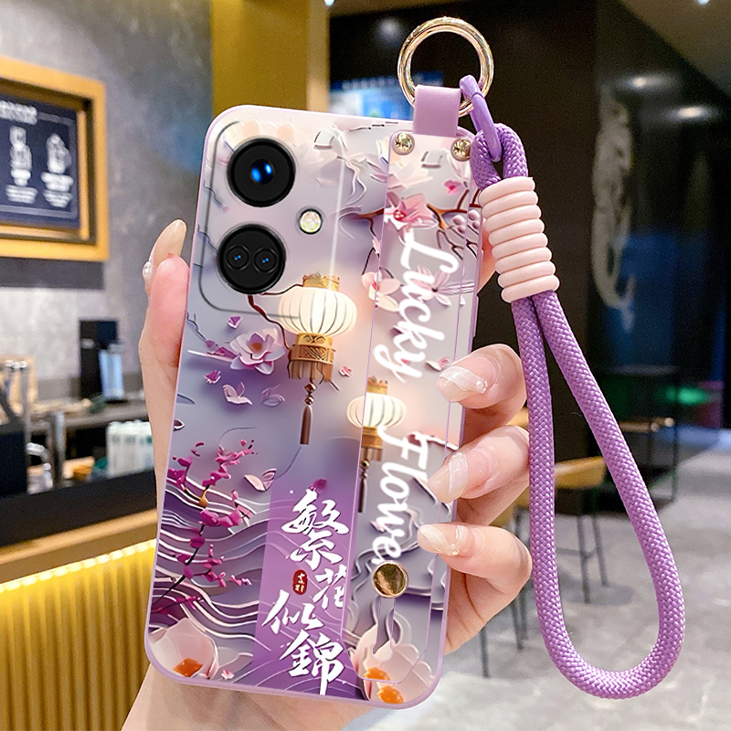 适用于oppoK13手机壳腕带支架K12手绳K11 5G防摔K10女K9液态硅胶K7x个性K5软硅胶K3简约K1新款Findx3pro可爱