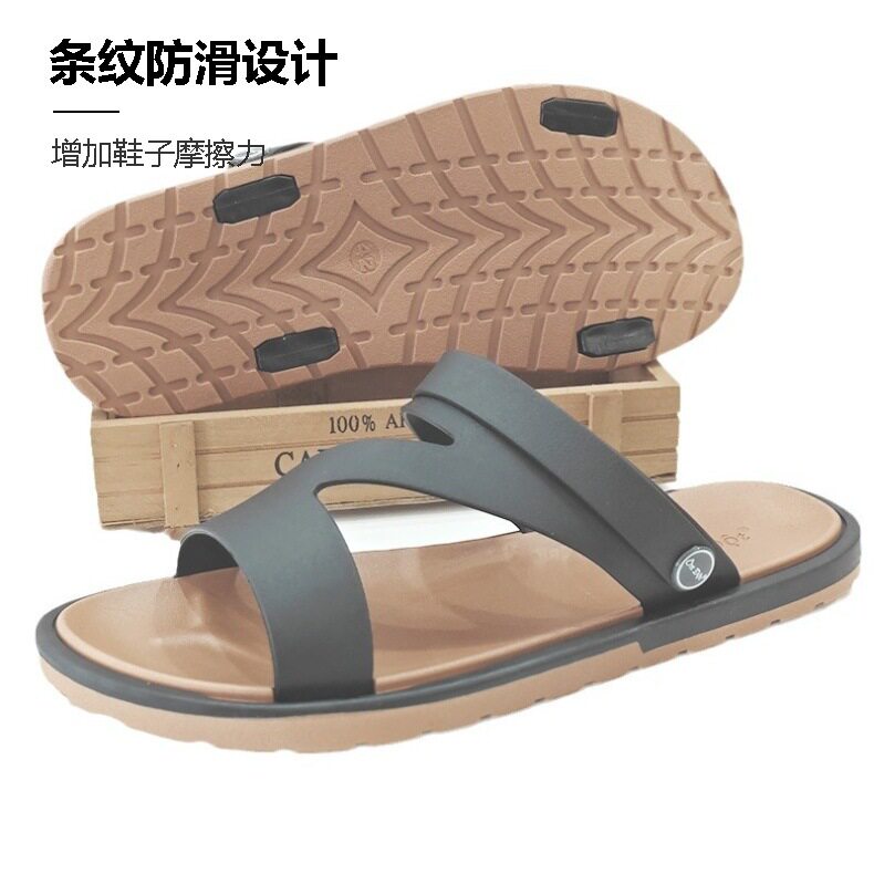 越南橡胶凉鞋开车专用东盟温突夏季时尚户外透气柔软耐磨防臭拖鞋