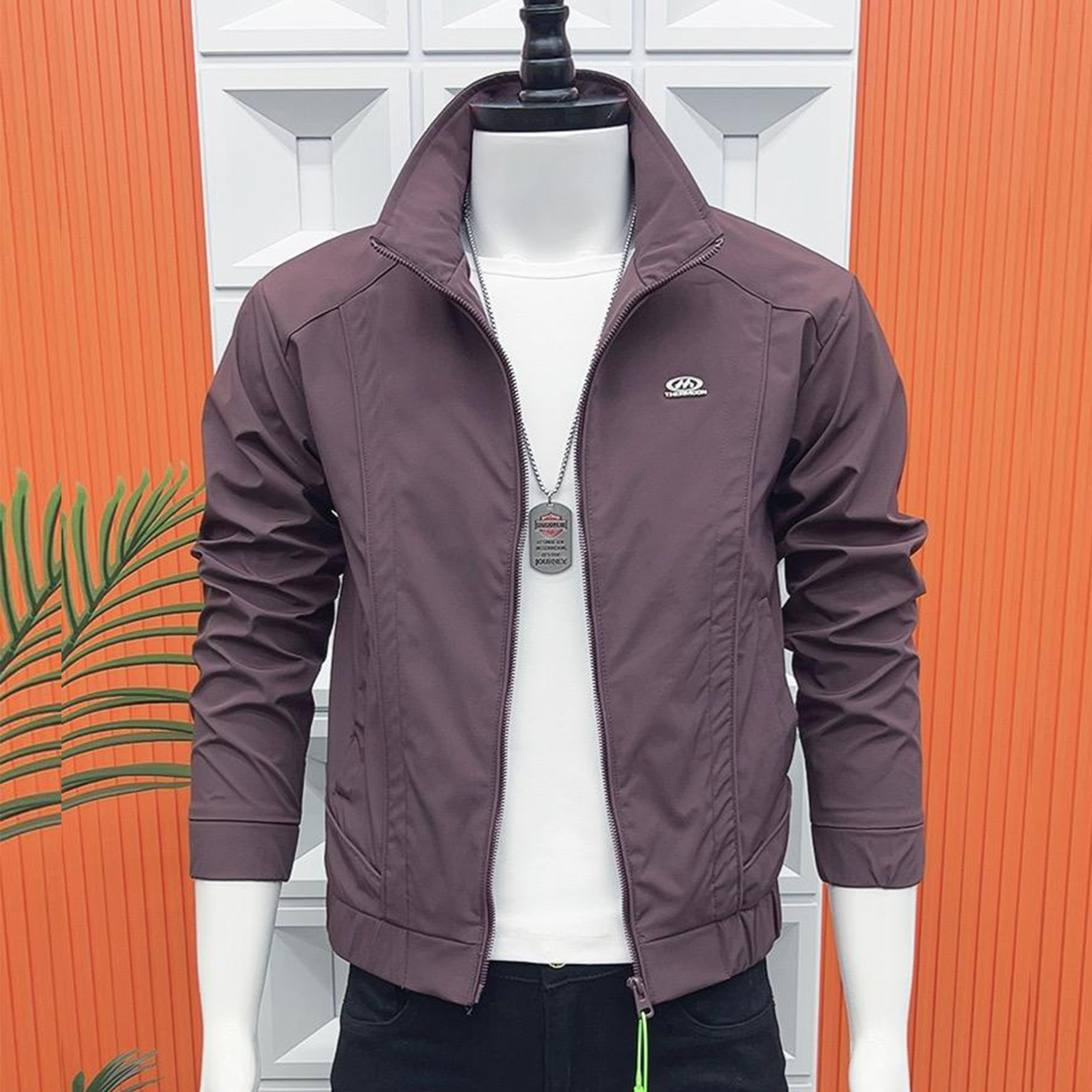 春秋季新款男士夹克外套时尚高级感韩版修身立领休闲帅气百搭潮牌