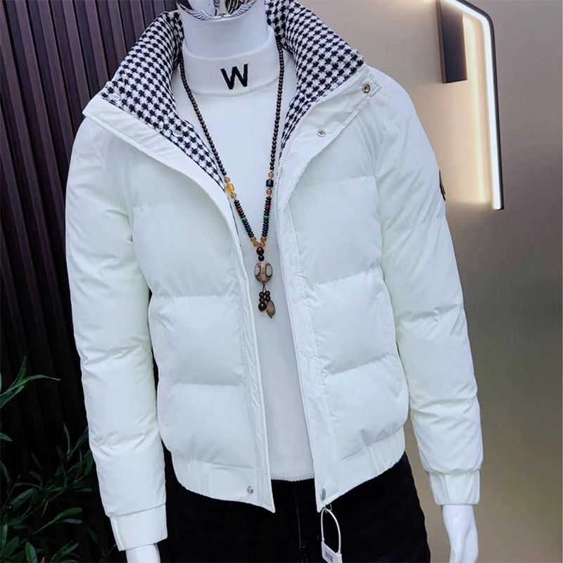 冬季新款男士棉衣韩版修身立领短款纯色休闲时尚加厚保暖棉服外套