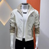 修身 新款 韩版 夹克外套春秋时尚 拼色高级感立领百搭帅气上衣潮 男士
