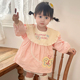 纯棉女童可拆卸领时尚 防水罩衣婴幼宝宝吃饭围兜防脏护衣围裙护衣