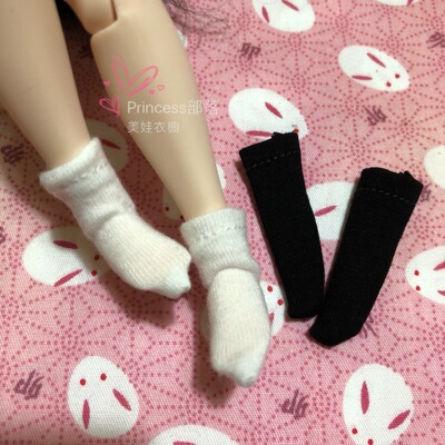 blythe小布短袜纯棉黑白简洁袜子和服配件丽佳licca6分娃娃怪高az