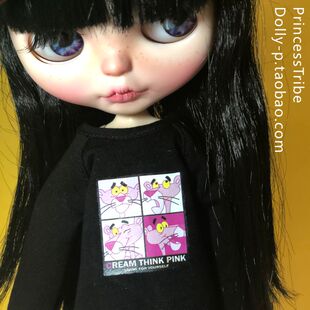 blythe6分bjd卫衣粉红豹小布娃娃bf宽松长款卫衣fr巴比st怪高ob可