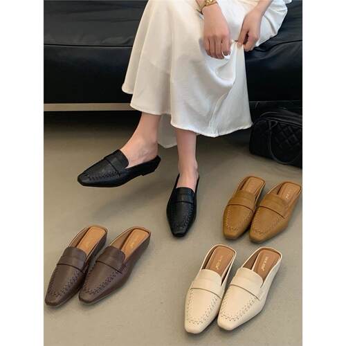 SHOE-REN韩版方头穆勒鞋
