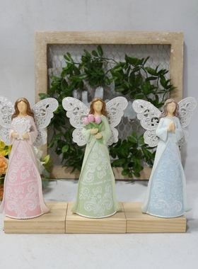 欧式天使之翼精灵女孩客厅摆件