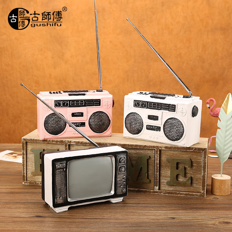 上海老式收音机模型录音机模型小摆件民国风煤油灯507080年代物件