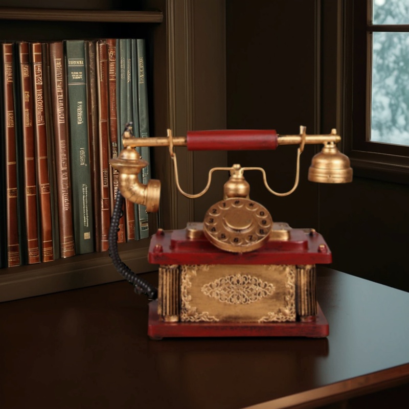民国老式电话机摆件上海老物件仿真道具复古怀旧古董转盘座机模型