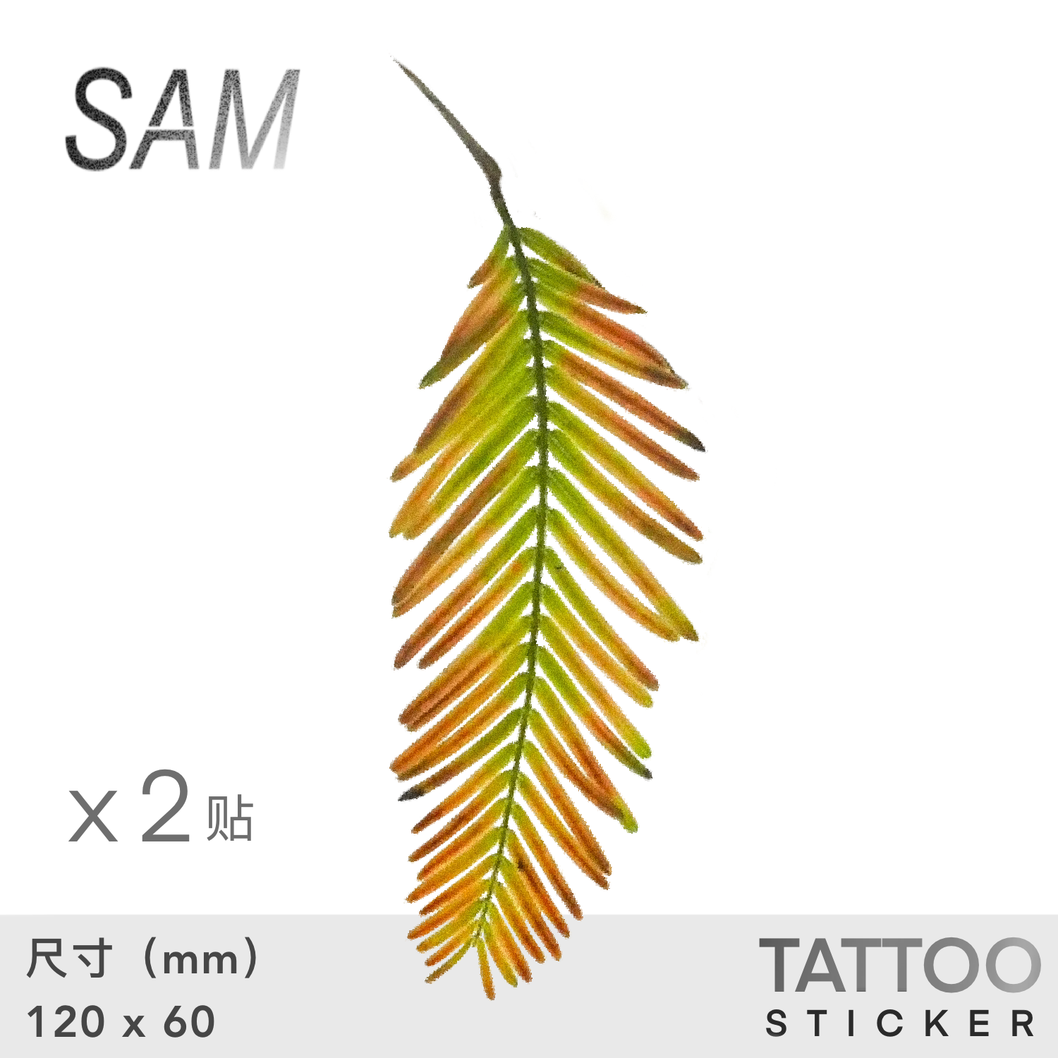 SAM水杉森系女孩彩色纹身贴
