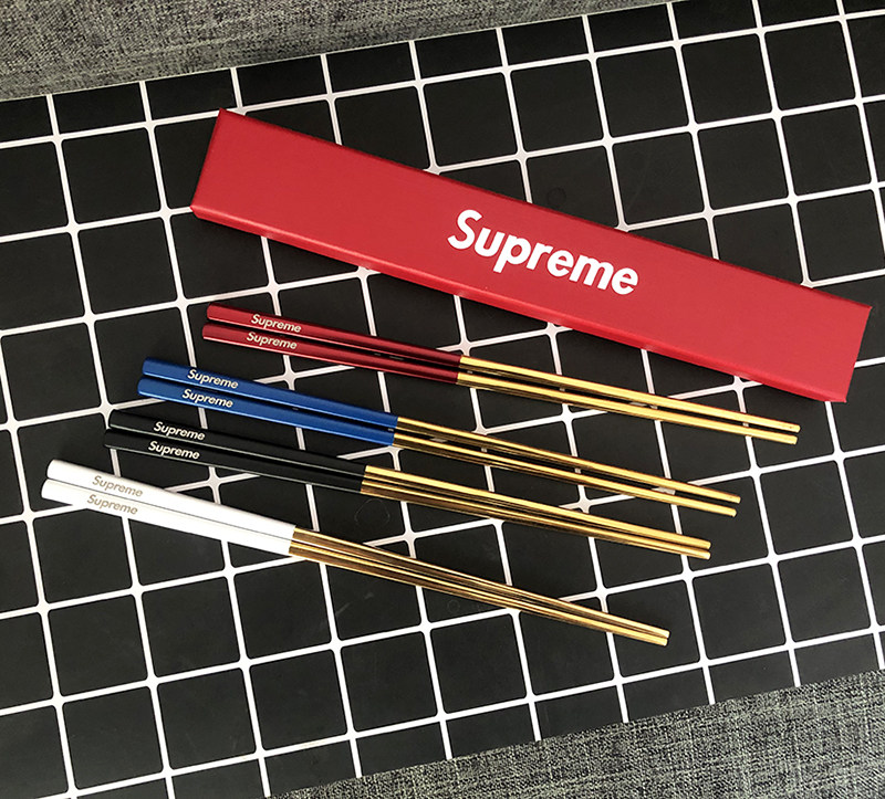 潮牌时尚金属筷子高档防滑一双装不锈钢便携筷子情侣礼品定制