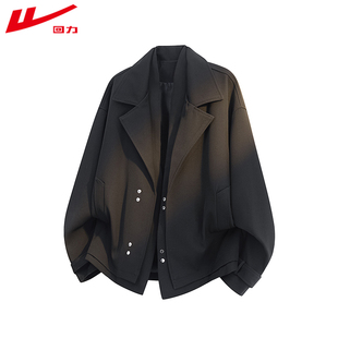回力2025新款时尚设计西服外套男士春秋季潮流设计感韩版西装夹克