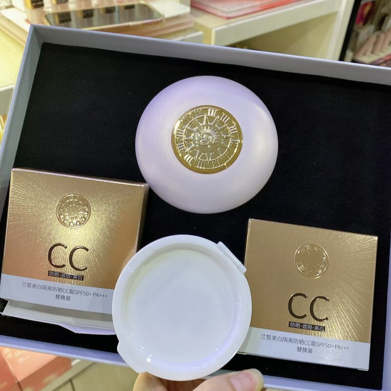 兰皙美白隔离防晒气垫CC霜SPF50+正品保湿控油防水不脱妆自然遮瑕