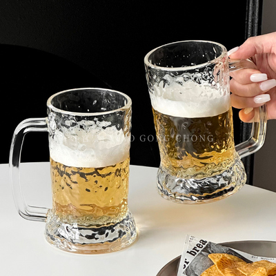 ins风高级感带把手大容量啤酒杯