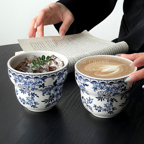 国风青花瓷杯咖啡杯青花瓷茶具