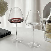 欧式 大肚勃艮第红酒杯轻奢高级感家用水晶玻璃高脚杯一对葡萄酒杯