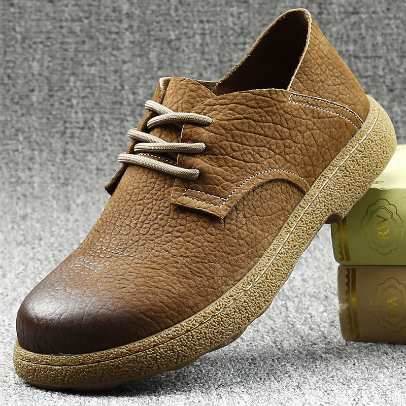 皮鞋男款2026新款正品真皮牛皮透气休闲皮鞋男士商务软底乐福鞋