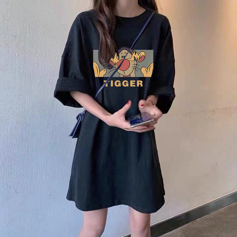 黑色短袖t恤女新款夏季韩