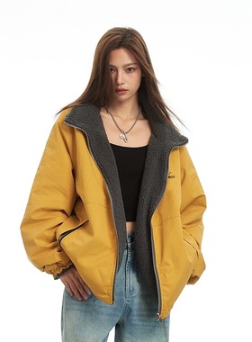 ARCHIVUM 美式复古双面穿厚款羊羔绒外套 秋冬加厚摇粒绒保暖棉服