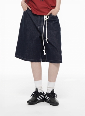 Archivum 复古原牛色牛仔短裤女宽松显瘦直筒五分裤休闲百搭中裤