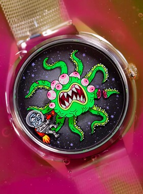 英国琼斯先生Monster Melter 3000 创意时尚太空怪兽个性石英表