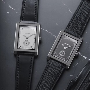 意大利echo Rivanera钛合金超薄ETA7001手卷机械真皮手表 neutra