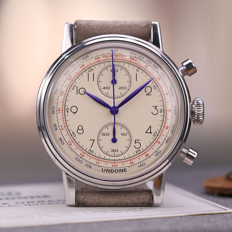 Undone复古时尚男女石英计时码表