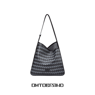 omto黑松露软托特包女大容量通勤上课女斜挎包小众设计印花单肩包