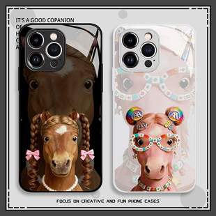 抽象小马手机保护壳适用华为pura80搞怪mate70pro马年p50趣味p60新年nova15ultra/14/13/12新款11/10/40/30/9