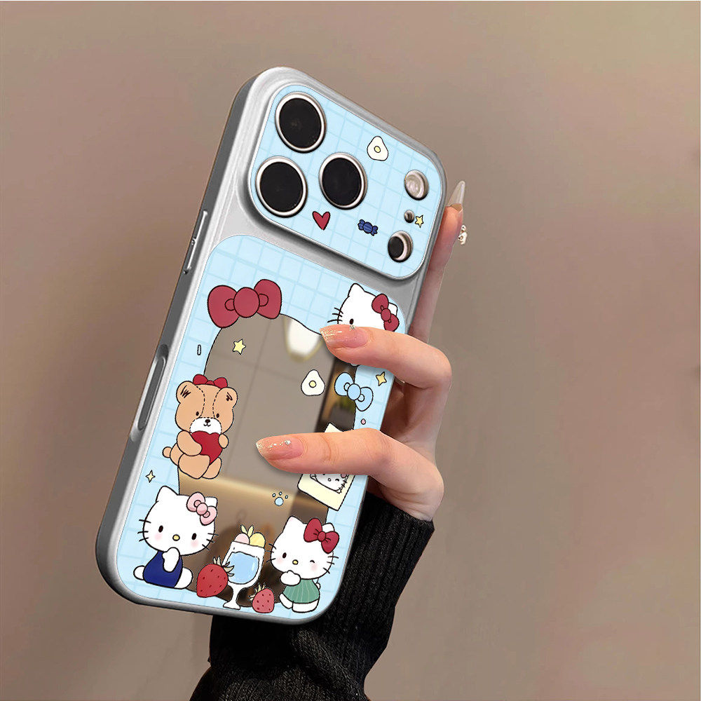 适用苹果17promax手机壳iPhone16pro新款16plus镜面15大视窗套硅胶14防摔13女款全包air秒变17高级果汁凯蒂