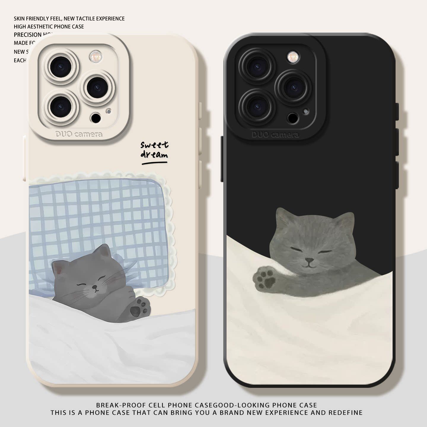 睡觉小猫适用苹果17promax手机壳iphone13pro硅胶14华为mate70小众新款pura80小米15红米k90卡通16女生60高级