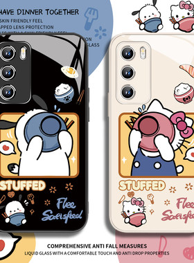 可爱干饭凯蒂猫适用红米k90pro手机壳小米17帕恰狗opporeno15可爱findx9趣味vivox300卡通x200s女款s50玻璃14