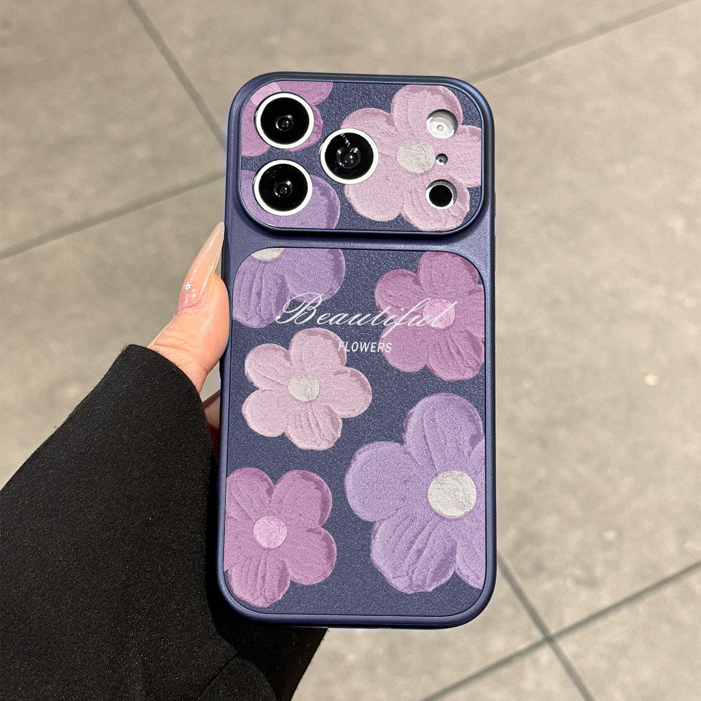 适用苹果17promax手机保护壳新款创意高级感iphone17好看17pro全包防摔16保护套15矽胶14紫色花朵13小众女网