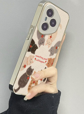 小花猫咪适用荣耀400手机壳honor300新款200男90gt80女款100pro情侣60se魔术maigc6x40x50i+x60套4magic8pro7