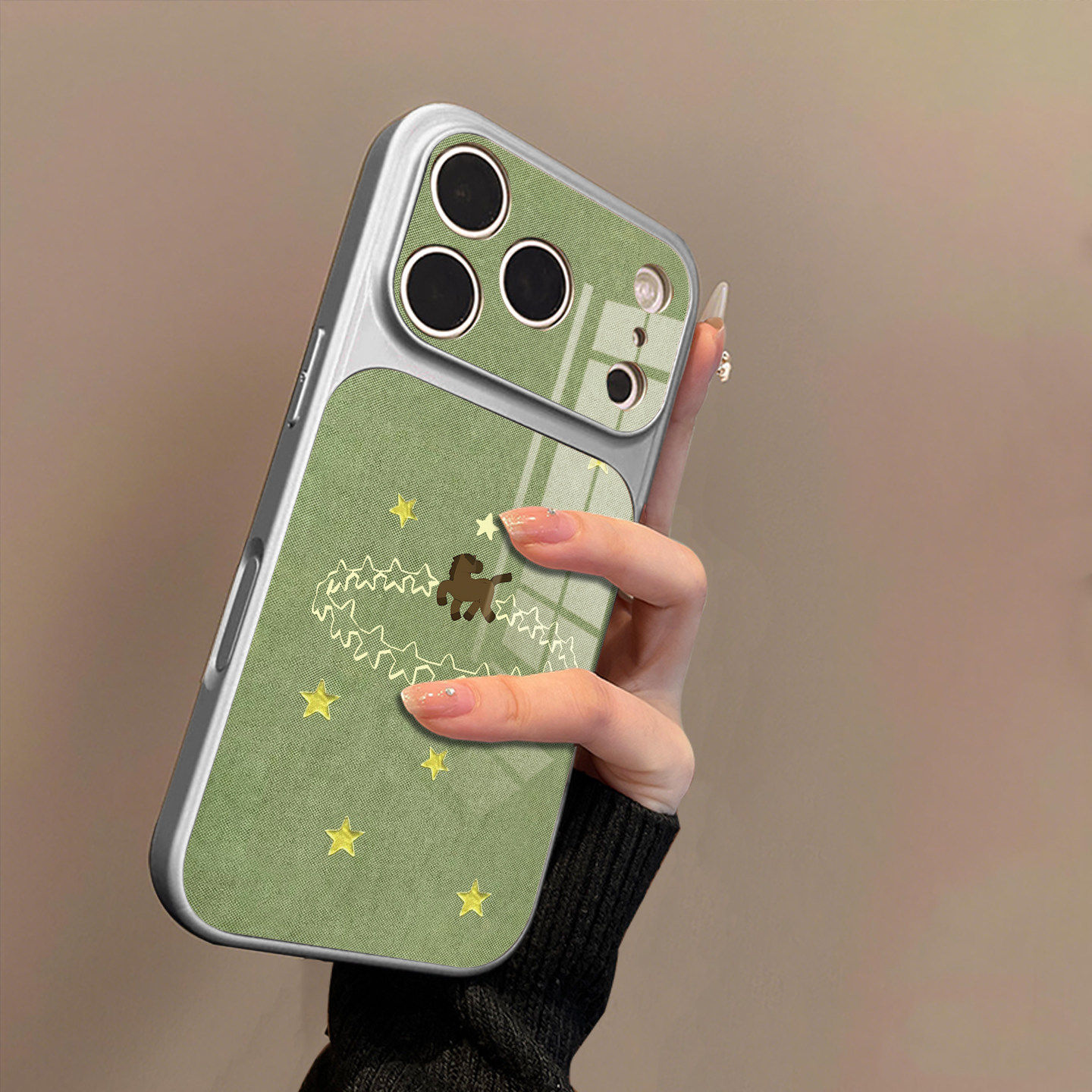 星星小马适用苹果17promax手机壳iPhone16pro的新款15plus玻璃14男13女款情侣air高级感外壳保护套全包边