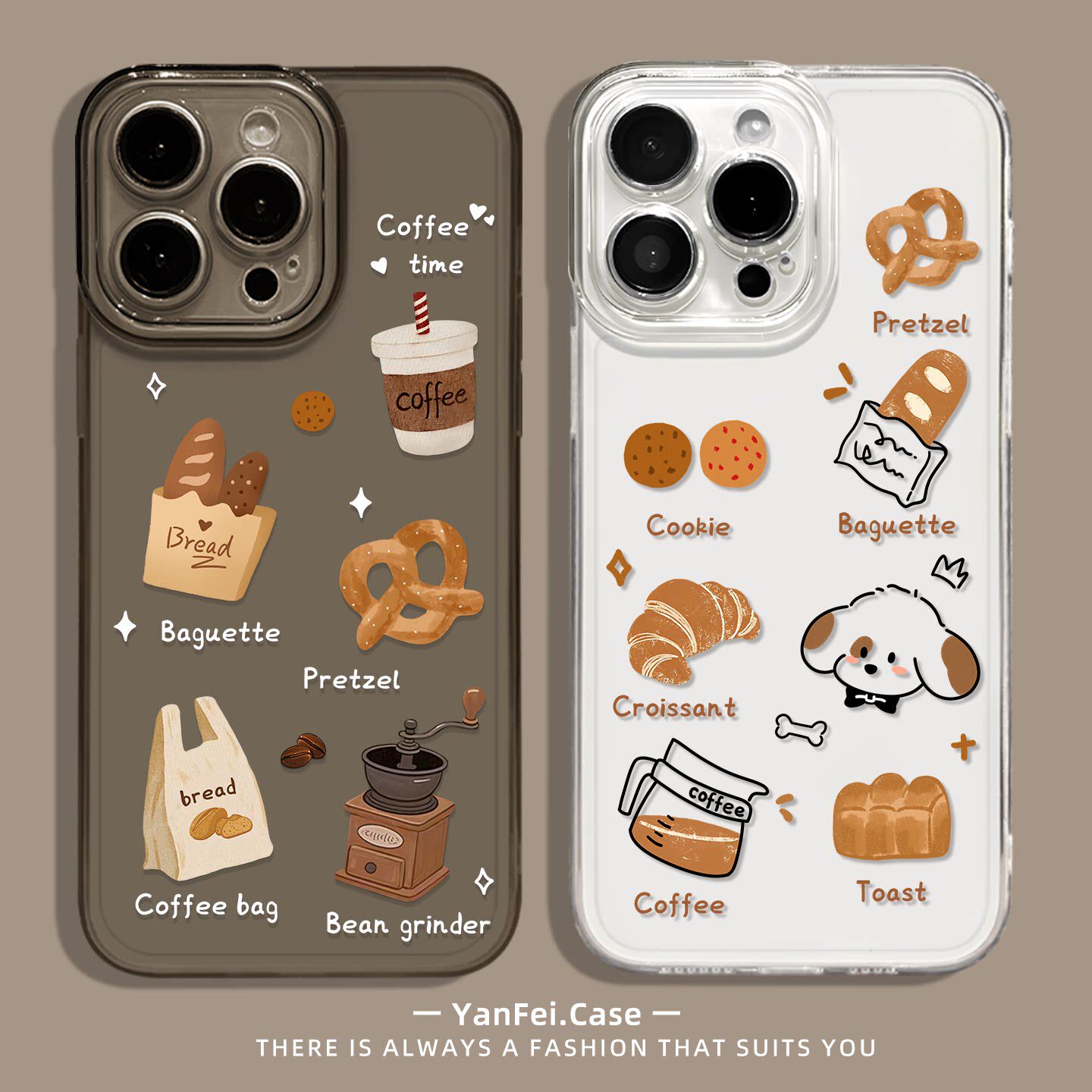 面包小狗适用苹果17promax手机壳iphone13pro透明14华为mate70小众新款pura80小米15红米k90卡通16女生60高级