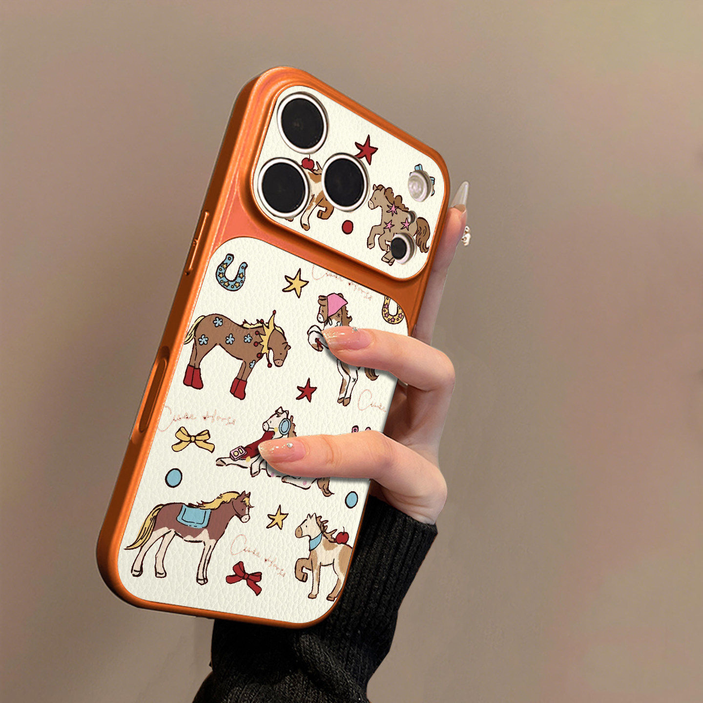 满屏小马适用苹果17pro手机壳iPhone16promax新款15plus防摔软壳情侣14pro男女款13大视窗贴皮秒变17高级感套