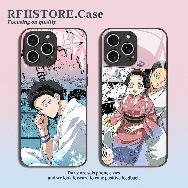 鬼灭之刃适用苹果17手机壳iphone16promax猗窝座15恋雪14plus情侣13mini玻璃12新款11男女x动漫8周边xr全包xs