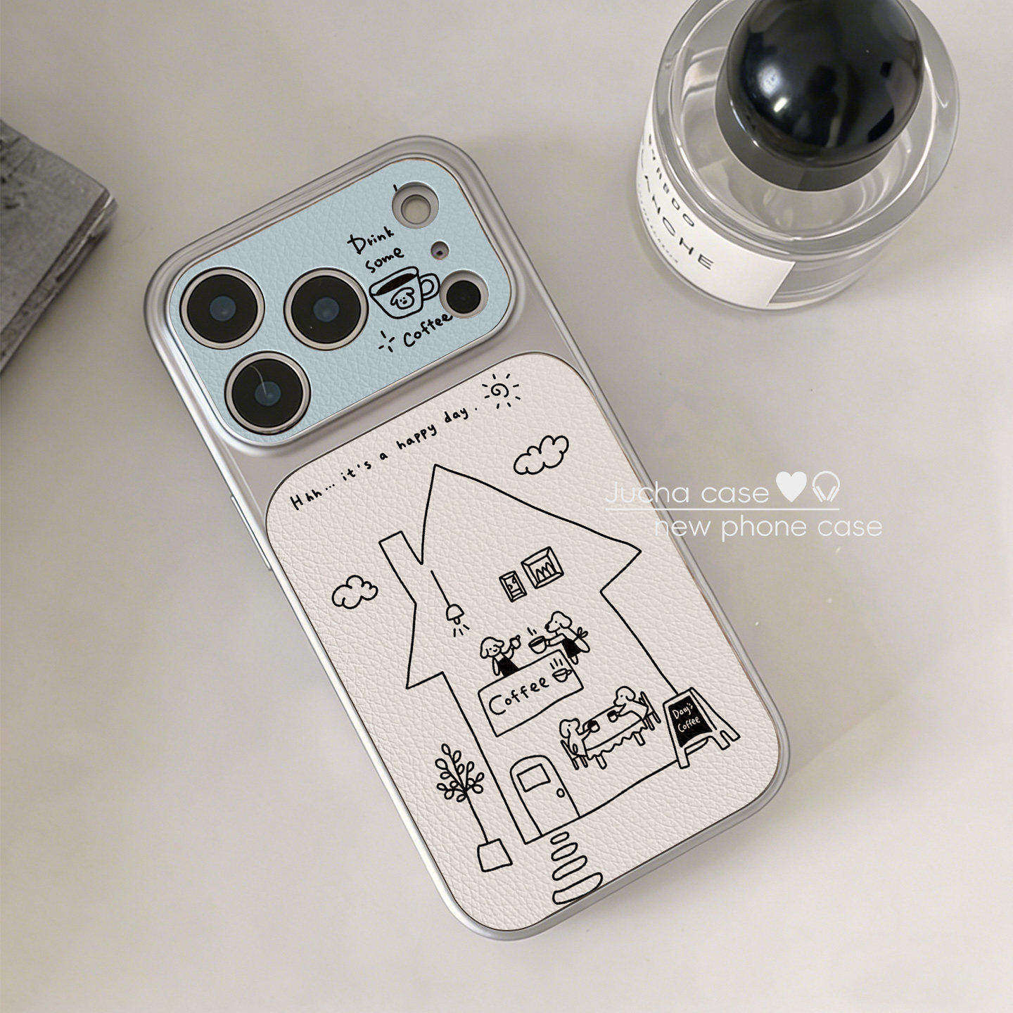 咖啡小狗适用苹果17promax手机壳新款iphone16pro高级感15超好看13卡通14plus小羊皮12创意11男女17air保护套