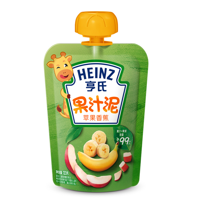 亨氏果汁泥苹果香蕉120g/袋 |ruв категории сухое молоко/кормёжка/пища/закуски, младенцев пищевой, фрукты/блюдо/мясо/смесь грязи - от Buy2taobao.com для оказания профессиональной услуги покупки агента Taobao