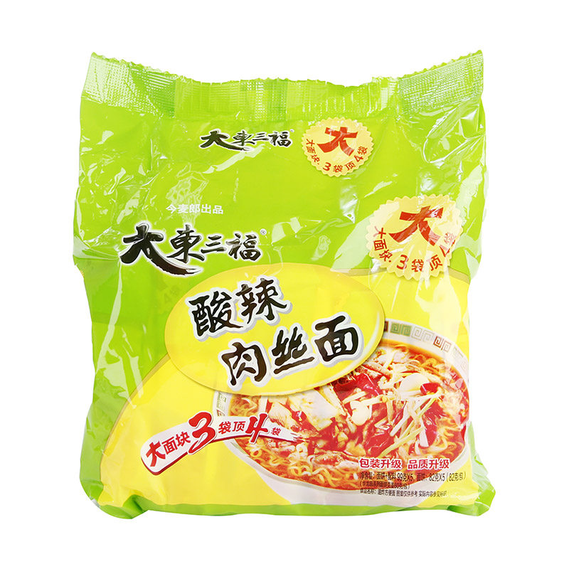 今麦郎大东三福酸辣肉丝面99克*5袋/包