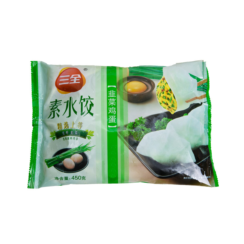三全韭菜鸡蛋素水饺450g/袋