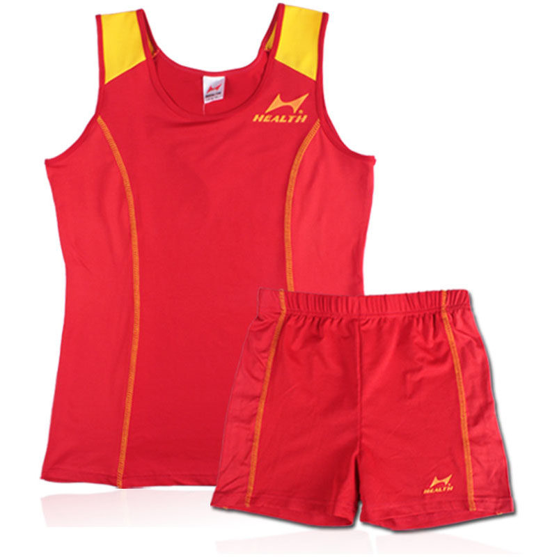 海尔斯田径服套装紧身长跑马拉松衣男女运动跑步比赛训练短裤背心