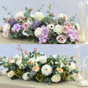 人造花长装饰花酒店餐厅桌花桌面假花装饰签到桌婚宴会议桌花