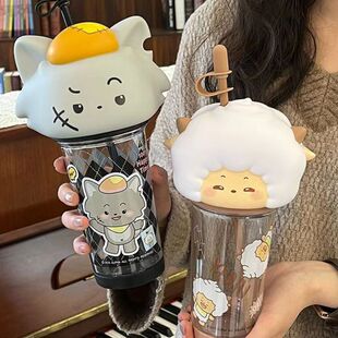喜羊羊与灰太狼联名水杯女生新款2025高颜值懒羊羊夏天杯子礼物品