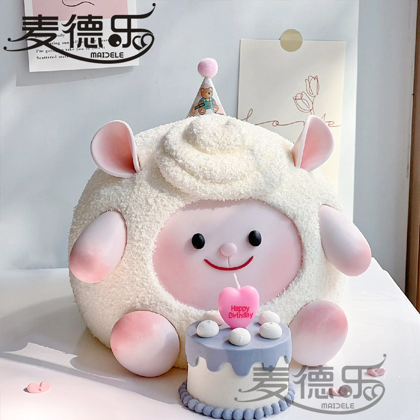 上海蛋仔派队dongdong羊粉色仔仔熊宝宝百日宴周岁满月生日蛋糕,零食/坚果/特产,生日/节日蛋糕,淘宝优惠券,粉丝福利购,淘宝优惠卷