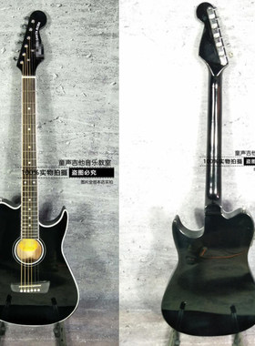 定制款beyond黄家驹同款早期Santa Rosa黑色电箱薄体空体民谣吉他
