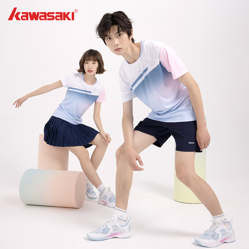 Kawasaki专业羽毛球服吸汗透气