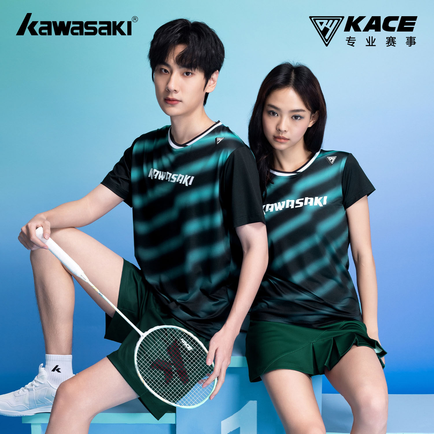 川崎专业羽毛球服运动短袖T恤KACE韩风男女赛事抗菌轻薄速干衣